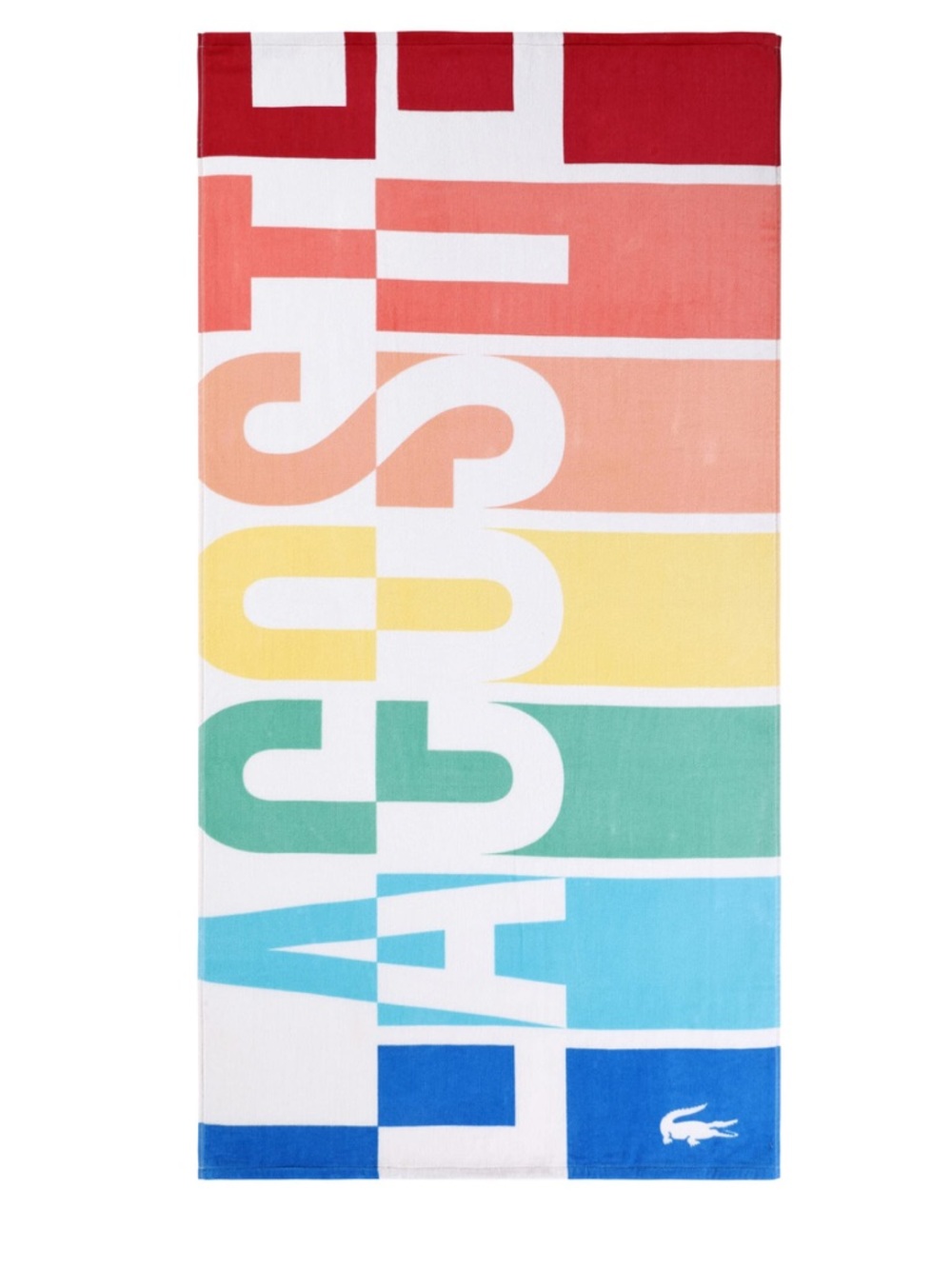 Lacoste 100 Cotton Multicolor & Navy Stripe Beach Pool Towel 36”x72”